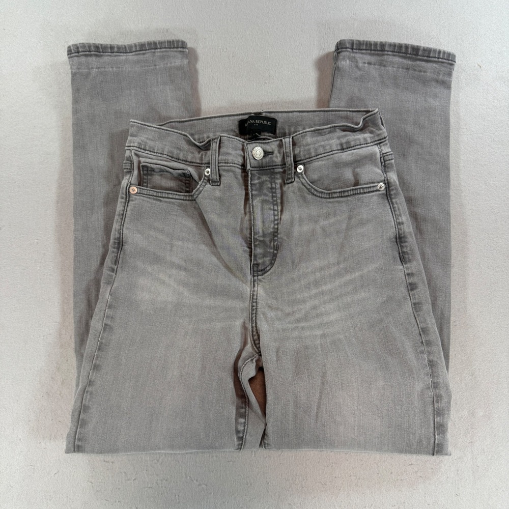 Banana‎ Republic Washwell Straight Jeans Women's 6/28 Gray Stretch